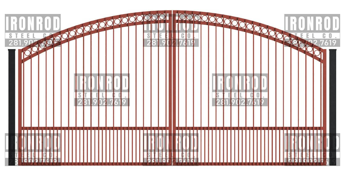 Arched Double Gate - Flush Top - Rings Top Puppy Pickets