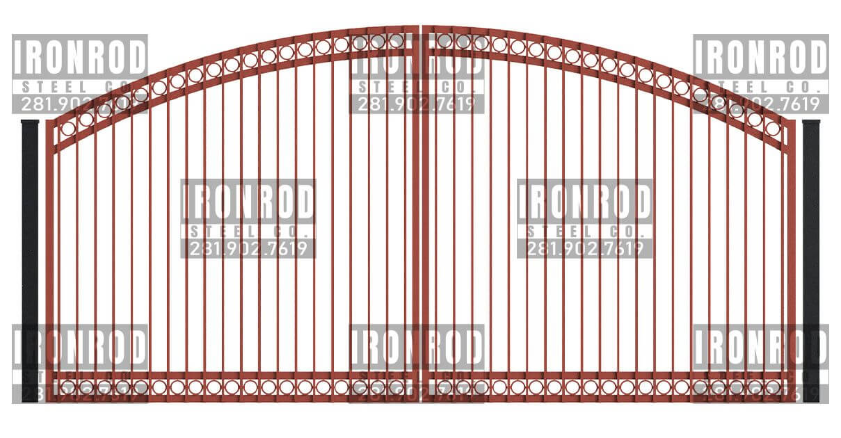 Arched Double Gate - Flush Top - Rings Top Rings Bottom
