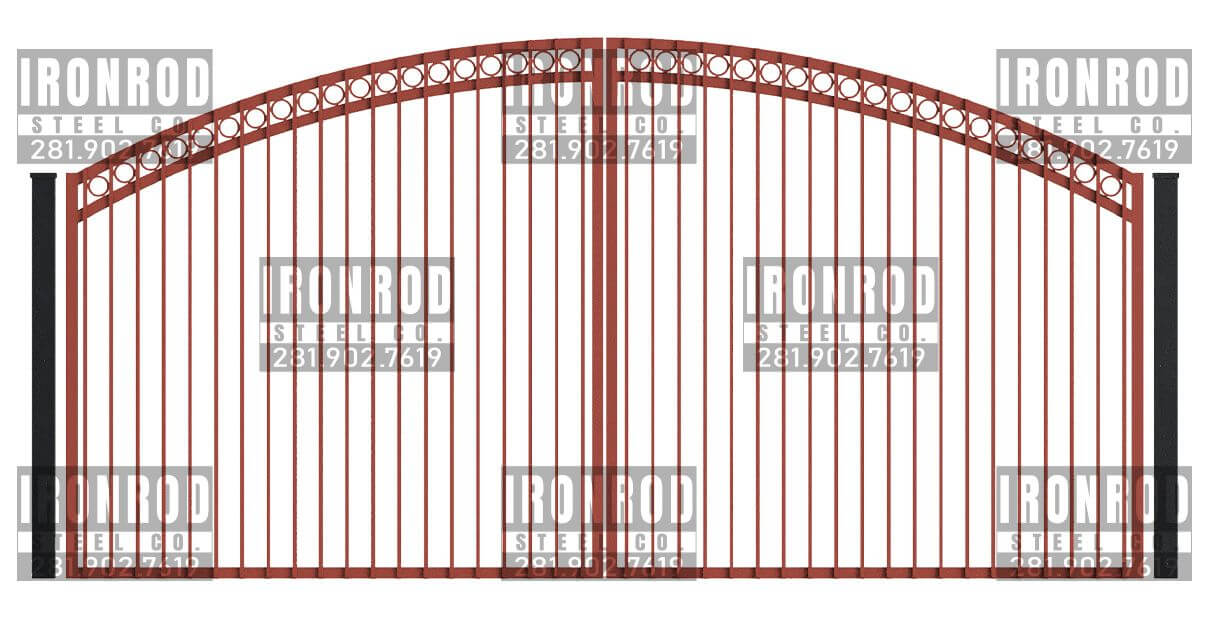 Arched Double Gate - Flush Top - Rings Top