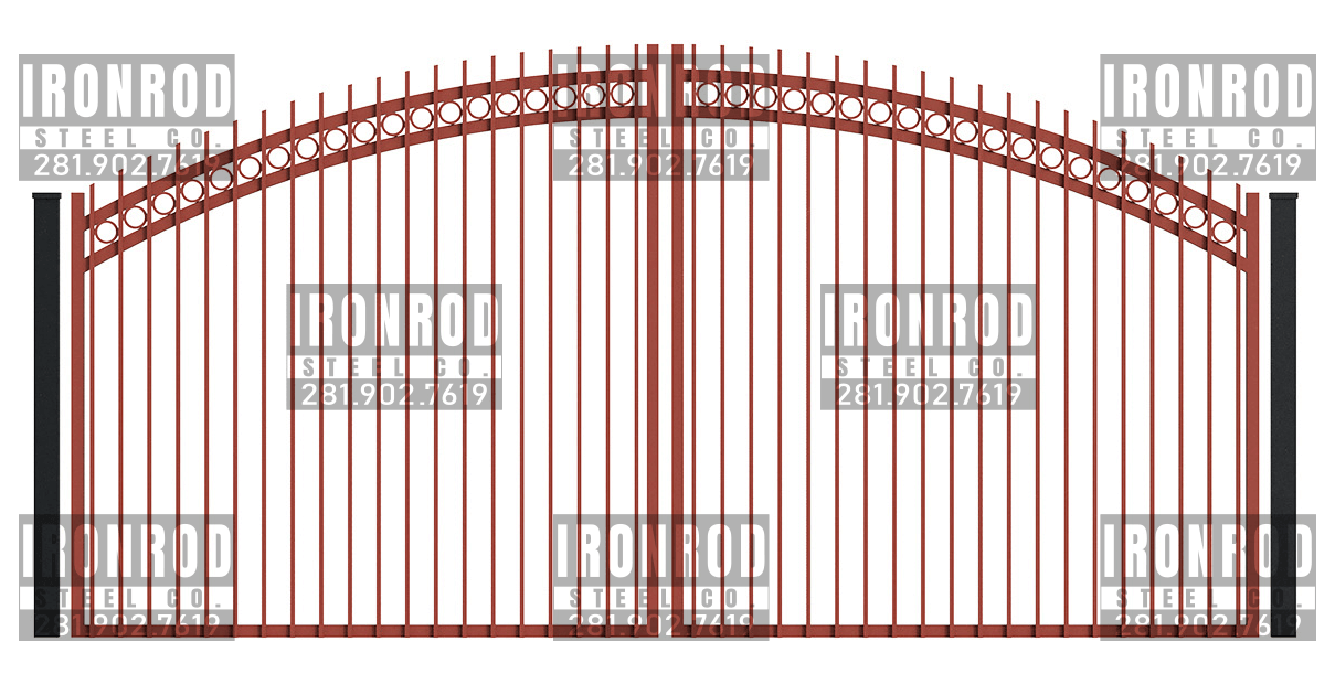 Arched Double Gates - Extended Picket - Rings Top