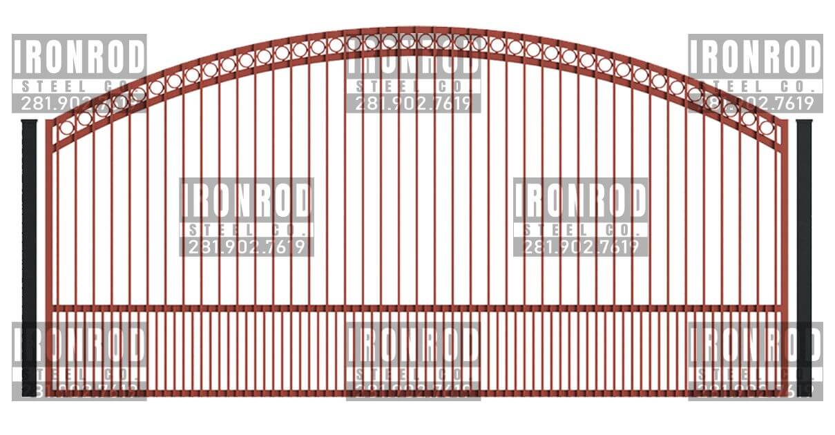 Arched Single Gate - Flush Top - Rings Top Puppy Pickets