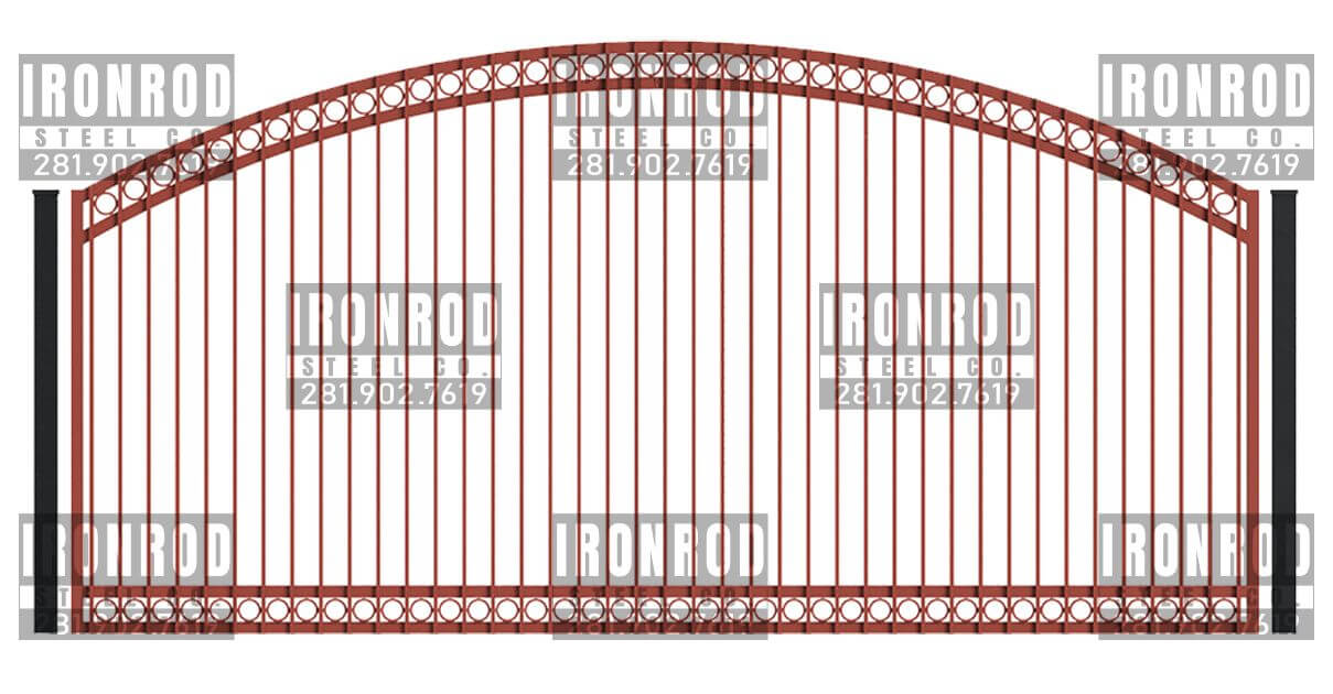 Arched Single Gate - Flush Top - Rings Top Rings Bottom
