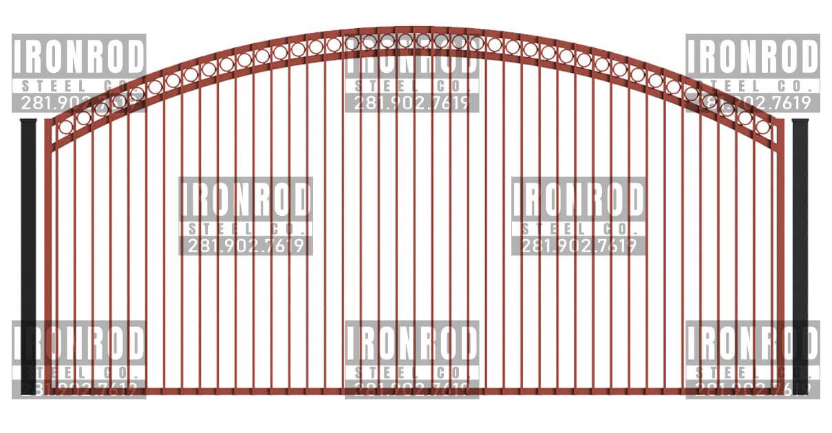 Arched Single Gate - Flush Top - Rings Top