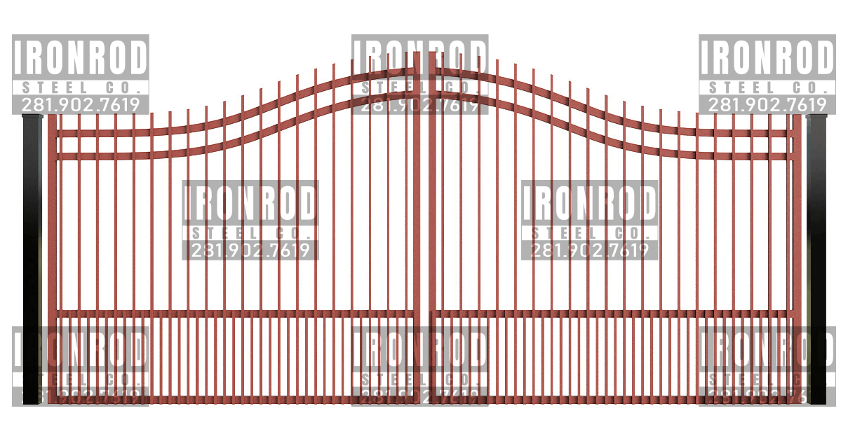 Compound Arched Double Gate - Extended Picket - Puppy Pickets