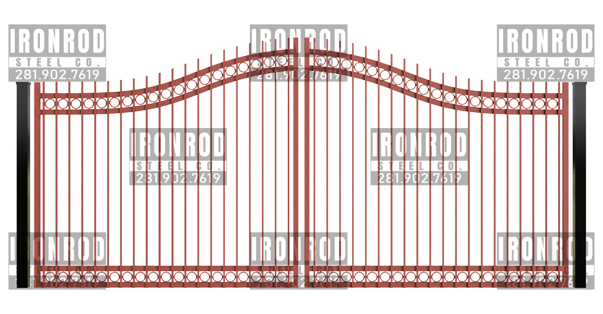 Compound Arched Double Gate - Extended Picket - Rings Top Rings Bottom