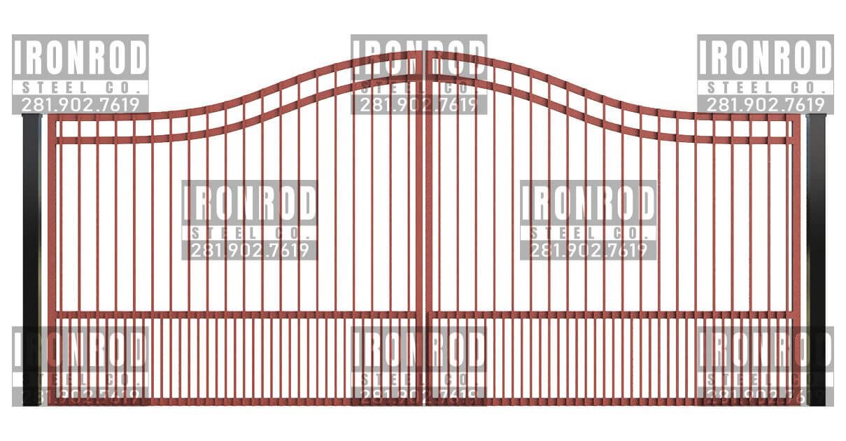 Compound Arched Double Gate - Flush Top - Puppy Pickets