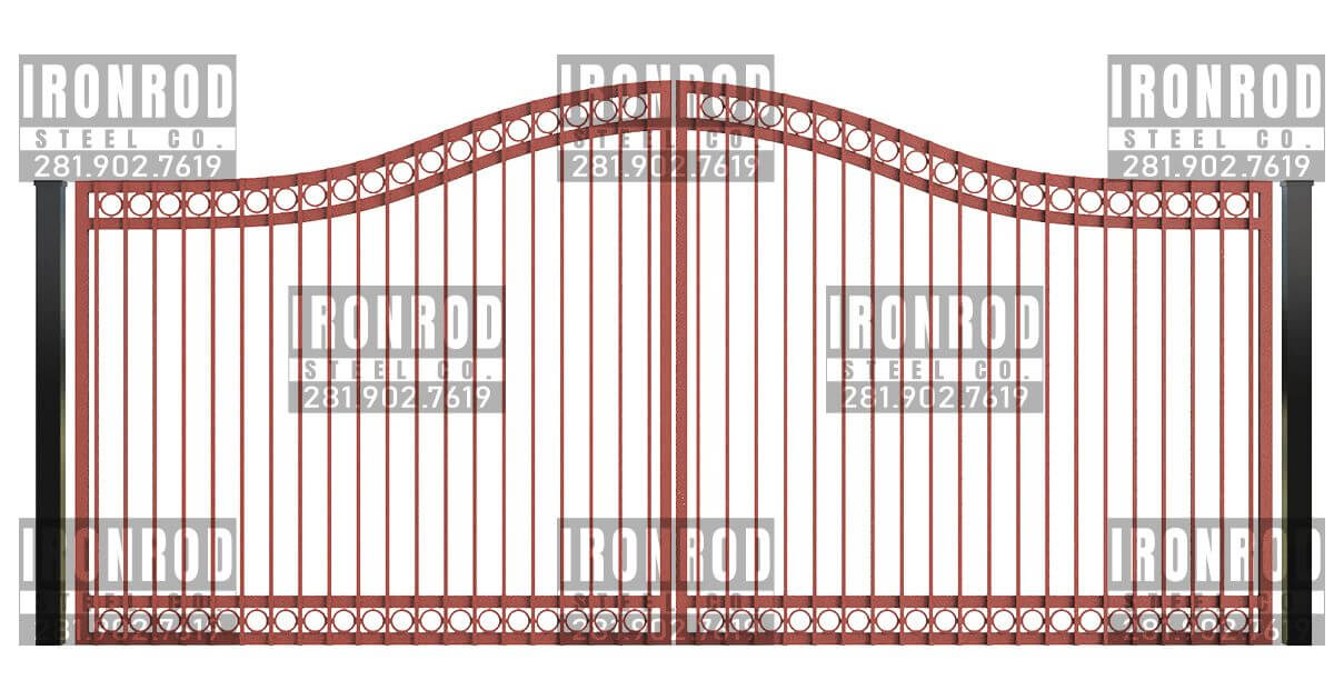 Compound Arched Double Gate - Flush Top - Rings Top Rings Bottom