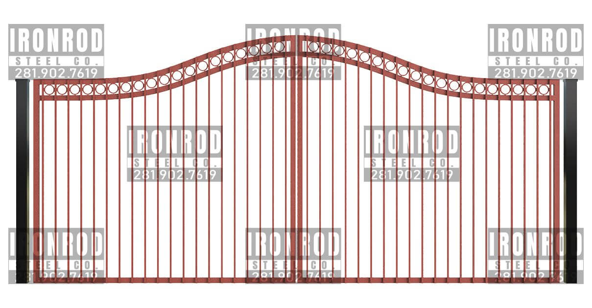 Compound Arched Double Gate - Flush Top - Rings Top