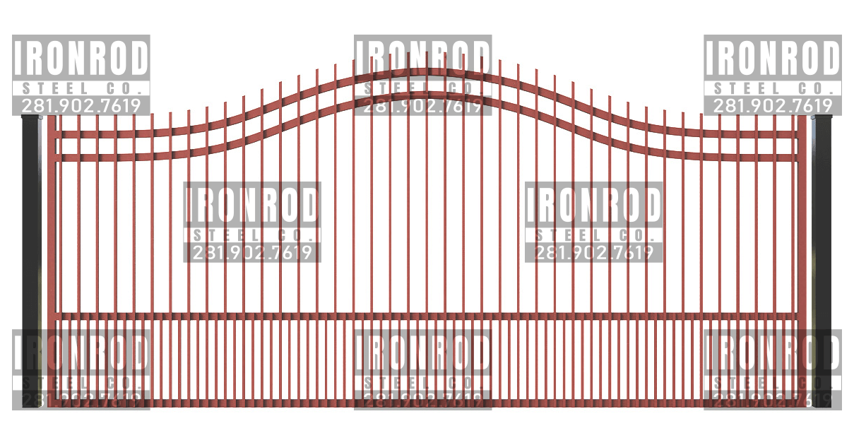 Compound Arched Single Gate - Extended Picket - Puppy Pickets