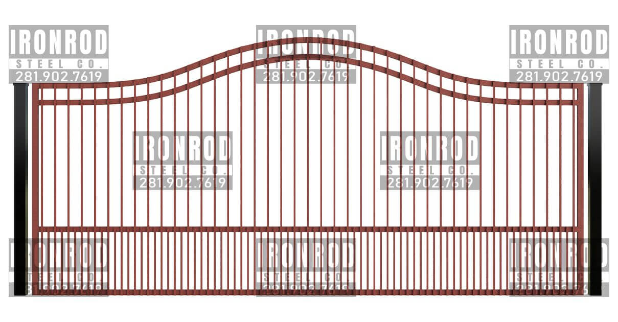 Compound Arched Single Gate - Flush Top - Puppy Pickets