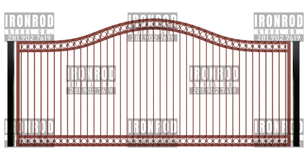 Compound Arched Single Gate - Flush Top - Rings Top Rings Bottom