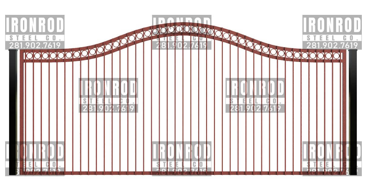 Compound Arched Single Gate - Flush Top - Rings Top