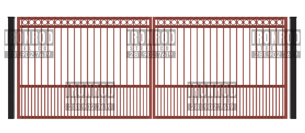 Square Double Gate - Flush Top - Rings Top Puppy Pickets
