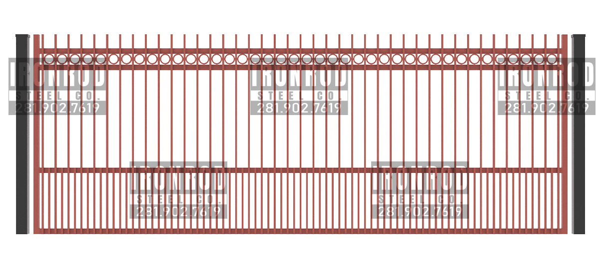 Square Single Gate - Extended Picket -Rings Top Puppy Pickets