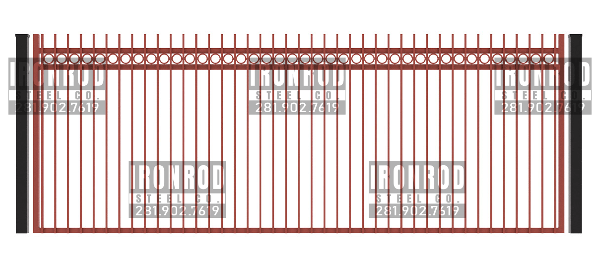 Square Single Gate - Extended Picket -Rings Top