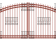 Arched Double Gates - Extended Picket- Rings Top Rings Bottom