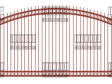 Arched Single Gate – Extended Pickets – Rings Top Rings Bottom Arched Single Gate - Extended Pickets - Rings Top Rings Bottom