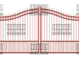 Compound Arched Double Gate - Extended Picket - Rings Top Puppy Pickets