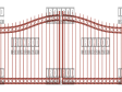 Compound Arched Double Gate – Extended Picket – Rings Top Rings Bottom Compound Arched Double Gate - Extended Picket - Rings Top Rings Bottom