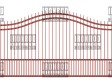 Compound Arched Single Gate – Extended Picket – Puppy Pickets Compound Arched Single Gate - Extended Picket - Puppy Pickets