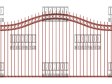 Compound Arched Single Gate - Extended Picket - Rings Top